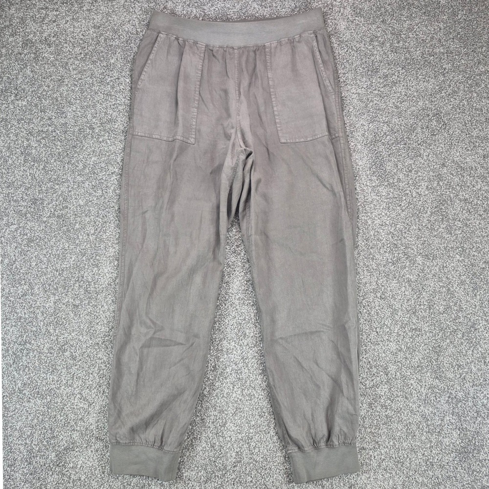 Faherty‎ Arlie Day Joggers Womens Large Surplus Green Linen Tencel Blend Pant
